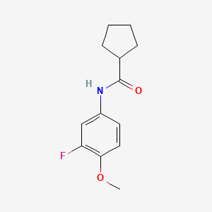 molecular formula C13H16FNO2 B7514376 N-(3-fluoro-4-methoxyphenyl)cyclopentanecarboxamide 