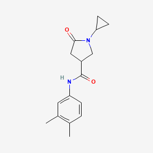 molecular formula C16H20N2O2 B7514394 1-cyclopropyl-N-(3,4-dimethylphenyl)-5-oxopyrrolidine-3-carboxamide 