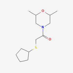 molecular formula C13H23NO2S B7514400 2-Cyclopentylsulfanyl-1-(2,6-dimethylmorpholin-4-yl)ethanone 