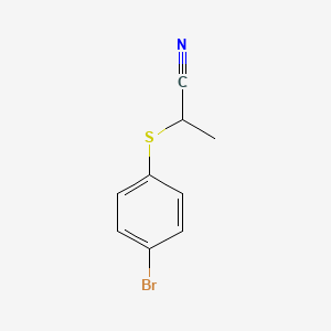 molecular formula C9H8BrNS B7514408 2-(4-Bromophenyl)sulfanylpropanenitrile 