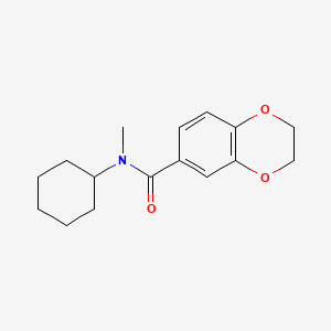 molecular formula C16H21NO3 B7514421 N-cyclohexyl-N-methyl-2,3-dihydro-1,4-benzodioxine-6-carboxamide 