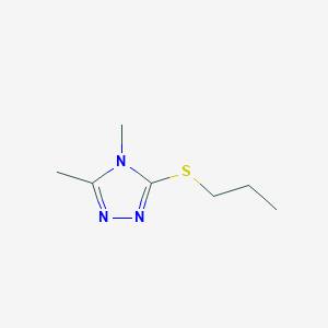 molecular formula C7H13N3S B7514435 3,4-Dimethyl-5-propylsulfanyl-1,2,4-triazole 