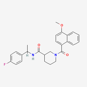 molecular formula C26H27FN2O3 B7514442 N-[1-(4-fluorophenyl)ethyl]-1-(4-methoxynaphthalene-1-carbonyl)piperidine-3-carboxamide 