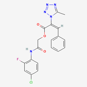 molecular formula C19H15ClFN5O3 B7514466 [2-(4-chloro-2-fluoroanilino)-2-oxoethyl] (E)-2-(5-methyltetrazol-1-yl)-3-phenylprop-2-enoate 