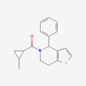 molecular formula C18H19NOS B7514480 (2-methylcyclopropyl)-(4-phenyl-6,7-dihydro-4H-thieno[3,2-c]pyridin-5-yl)methanone 
