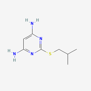molecular formula C8H14N4S B7514483 2-(2-Methylpropylsulfanyl)pyrimidine-4,6-diamine 