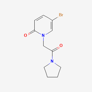 molecular formula C11H13BrN2O2 B7514490 5-Bromo-1-[2-oxo-2-(pyrrolidin-1-yl)ethyl]-1,2-dihydropyridin-2-one 