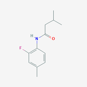 molecular formula C12H16FNO B7514505 N-(2-fluoro-4-methylphenyl)-3-methylbutanamide 