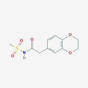 molecular formula C11H13NO5S B7514536 2-(2,3-dihydro-1,4-benzodioxin-6-yl)-N-methylsulfonylacetamide 