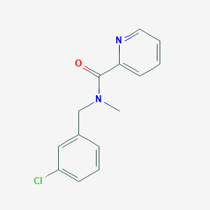 molecular formula C14H13ClN2O B7514543 N-[(3-chlorophenyl)methyl]-N-methylpyridine-2-carboxamide 