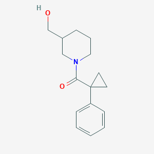 molecular formula C16H21NO2 B7514550 [3-(Hydroxymethyl)piperidin-1-yl]-(1-phenylcyclopropyl)methanone 