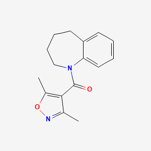 molecular formula C16H18N2O2 B7514554 (3,5-Dimethyl-1,2-oxazol-4-yl)-(2,3,4,5-tetrahydro-1-benzazepin-1-yl)methanone 