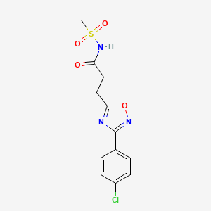 molecular formula C12H12ClN3O4S B7514562 3-[3-(4-chlorophenyl)-1,2,4-oxadiazol-5-yl]-N-methylsulfonylpropanamide 