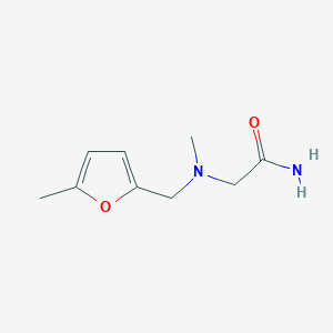 molecular formula C9H14N2O2 B7514598 2-[Methyl-[(5-methylfuran-2-yl)methyl]amino]acetamide 