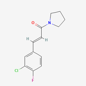 (E)-3-(3-chloro-4-fluorophenyl)-1-pyrrolidin-1-ylprop-2-en-1-one