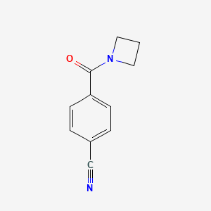 molecular formula C11H10N2O B7514635 4-(Azetidine-1-carbonyl)benzonitrile 