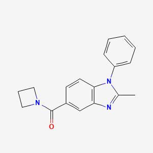 molecular formula C18H17N3O B7514671 Azetidin-1-yl-(2-methyl-1-phenylbenzimidazol-5-yl)methanone 