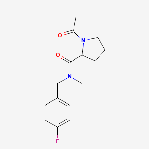 molecular formula C15H19FN2O2 B7514710 1-acetyl-N-[(4-fluorophenyl)methyl]-N-methylpyrrolidine-2-carboxamide 