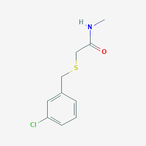 molecular formula C10H12ClNOS B7514711 2-[(3-chlorophenyl)methylsulfanyl]-N-methylacetamide 