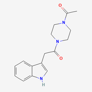 molecular formula C16H19N3O2 B7514713 1-(4-acetylpiperazin-1-yl)-2-(1H-indol-3-yl)ethanone 