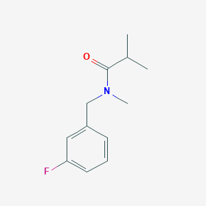 molecular formula C12H16FNO B7514767 N-[(3-fluorophenyl)methyl]-N,2-dimethylpropanamide 