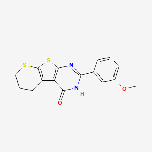 molecular formula C16H14N2O2S2 B7514768 5-(3-Methoxyphenyl)-8,10-dithia-4,6-diazatricyclo[7.4.0.02,7]trideca-1(9),2(7),5-trien-3-one 