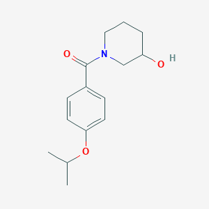 molecular formula C15H21NO3 B7514808 (3-Hydroxypiperidin-1-yl)-(4-propan-2-yloxyphenyl)methanone 