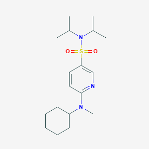 molecular formula C18H31N3O2S B7514815 6-[cyclohexyl(methyl)amino]-N,N-di(propan-2-yl)pyridine-3-sulfonamide 