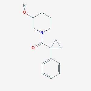 molecular formula C15H19NO2 B7514822 (3-Hydroxypiperidin-1-yl)(1-phenylcyclopropyl)methanone 