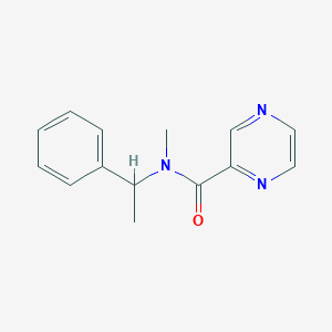 molecular formula C14H15N3O B7514856 N-methyl-N-(1-phenylethyl)pyrazine-2-carboxamide 