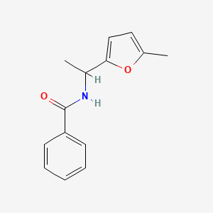 molecular formula C14H15NO2 B7514870 N-[1-(5-methylfuran-2-yl)ethyl]benzamide 