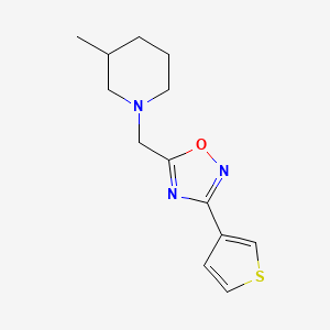 molecular formula C13H17N3OS B7514884 5-[(3-Methylpiperidin-1-yl)methyl]-3-thiophen-3-yl-1,2,4-oxadiazole 