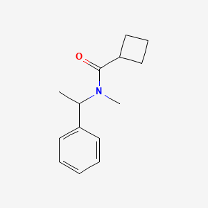 molecular formula C14H19NO B7514904 N-methyl-N-(1-phenylethyl)cyclobutanecarboxamide 