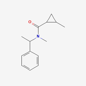 molecular formula C14H19NO B7514946 N,2-dimethyl-N-(1-phenylethyl)cyclopropane-1-carboxamide 