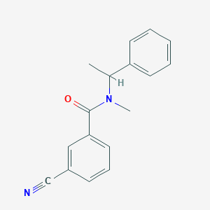 molecular formula C17H16N2O B7514952 3-cyano-N-methyl-N-(1-phenylethyl)benzamide 
