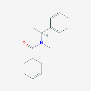 molecular formula C16H21NO B7514962 N-methyl-N-(1-phenylethyl)cyclohex-3-ene-1-carboxamide 
