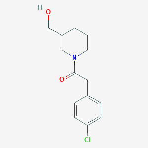 molecular formula C14H18ClNO2 B7514987 2-(4-Chlorophenyl)-1-[3-(hydroxymethyl)piperidin-1-yl]ethanone 