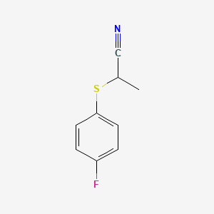 molecular formula C9H8FNS B7514989 2-(4-Fluorophenyl)sulfanylpropanenitrile 