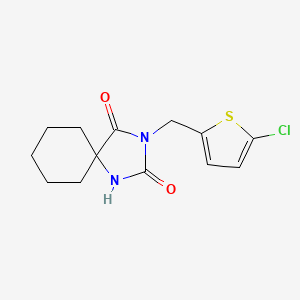 molecular formula C13H15ClN2O2S B7515002 3-[(5-Chlorothiophen-2-yl)methyl]-1,3-diazaspiro[4.5]decane-2,4-dione 