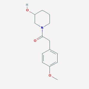 molecular formula C14H19NO3 B7515059 1-(3-Hydroxypiperidin-1-yl)-2-(4-methoxyphenyl)ethanone 