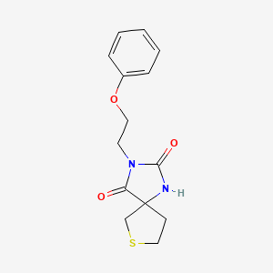 molecular formula C14H16N2O3S B7515060 3-(2-Phenoxyethyl)-7-thia-1,3-diazaspiro[4.4]nonane-2,4-dione 