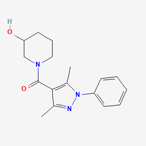 molecular formula C17H21N3O2 B7515064 (3,5-Dimethyl-1-phenylpyrazol-4-yl)-(3-hydroxypiperidin-1-yl)methanone 