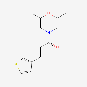 molecular formula C13H19NO2S B7515088 1-(2,6-Dimethylmorpholin-4-yl)-3-thiophen-3-ylpropan-1-one 