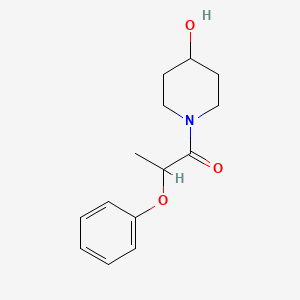 molecular formula C14H19NO3 B7515116 1-(4-Hydroxypiperidin-1-yl)-2-phenoxypropan-1-one 