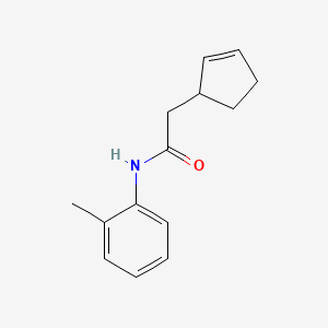 molecular formula C14H17NO B7515128 2-cyclopent-2-en-1-yl-N-(2-methylphenyl)acetamide 