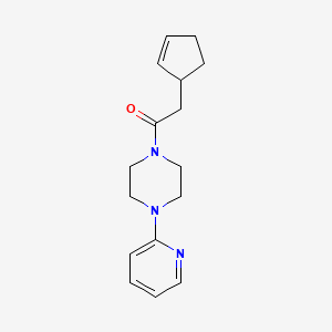molecular formula C16H21N3O B7515144 2-Cyclopent-2-en-1-yl-1-(4-pyridin-2-ylpiperazin-1-yl)ethanone 