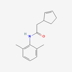 molecular formula C15H19NO B7515174 2-cyclopent-2-en-1-yl-N-(2,6-dimethylphenyl)acetamide 