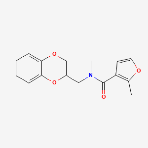 molecular formula C16H17NO4 B7515178 N-(2,3-dihydro-1,4-benzodioxin-3-ylmethyl)-N,2-dimethylfuran-3-carboxamide 