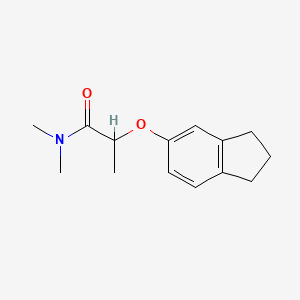 molecular formula C14H19NO2 B7515179 2-(2,3-dihydro-1H-inden-5-yloxy)-N,N-dimethylpropanamide 