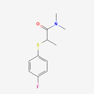 molecular formula C11H14FNOS B7515187 2-(4-fluorophenyl)sulfanyl-N,N-dimethylpropanamide 